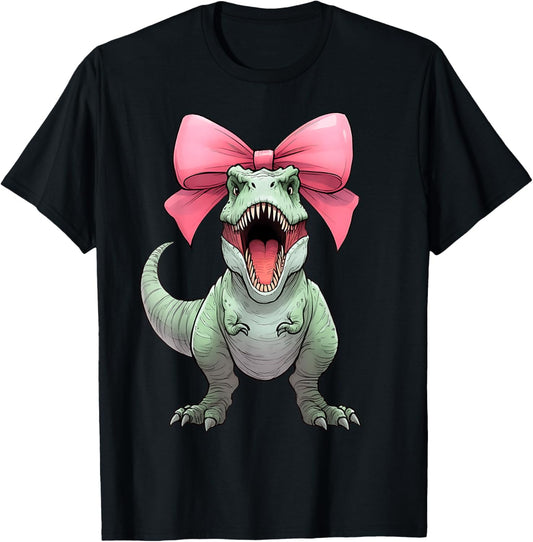 Coquette Bow T-Rex Dinosaur Tyrannosaurus Rex Ribbon Mom T-Shirt