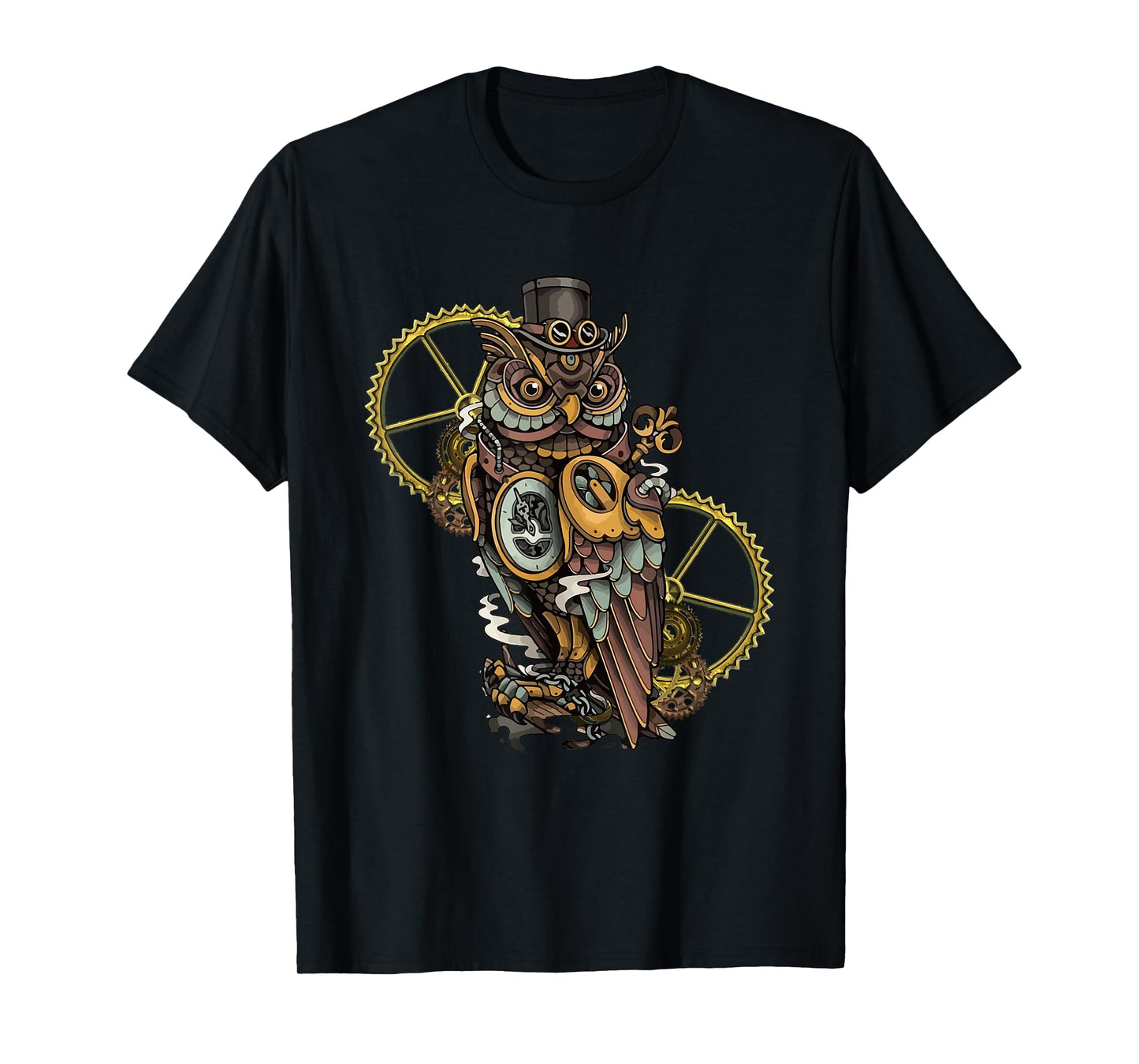 Steampunk Owl Art Bird Lovers T-Shirt
