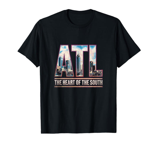 Atlanta ATL City Skyline Modern Art The Heart Of The South T-Shirt