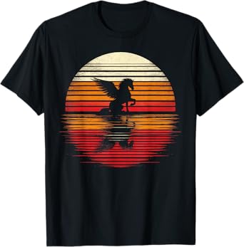 Pegasus Sunset Retro Style Safari Vintage 70s T-Shirt