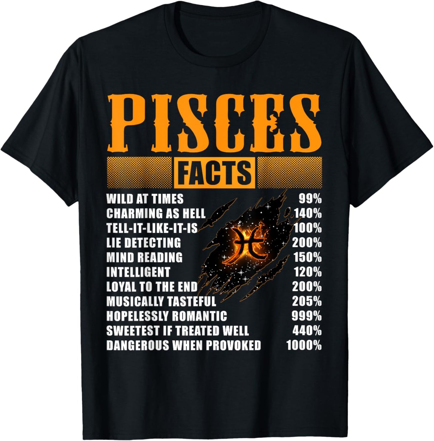 Pisces Facts T-Shirt Pisces Birthday Gifts T-Shirt