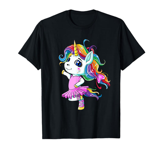Rainbow Ballet Dancer Unicorn T-Shirt
