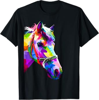 Colorful pop art horse portrait | Funny Horses T-Shirt