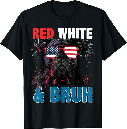 Cane Corso Dog Red White & Bruh 4th July Men Women Kids T-Shirt