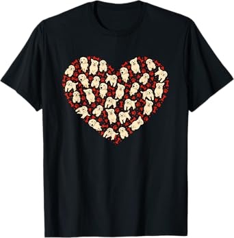 Golden Retriever Valentine Hearts Dog Lovers Valentines Day Men Women T-Shirt