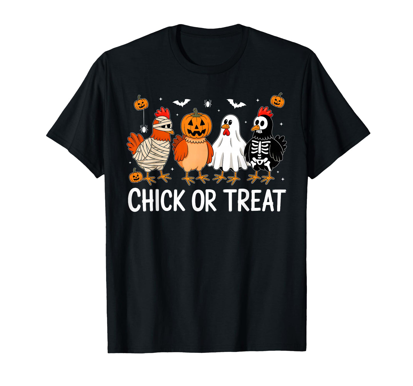 Funny Chicken Halloween Pumpkin Chick Or Treat Chicken Lover T-Shirt