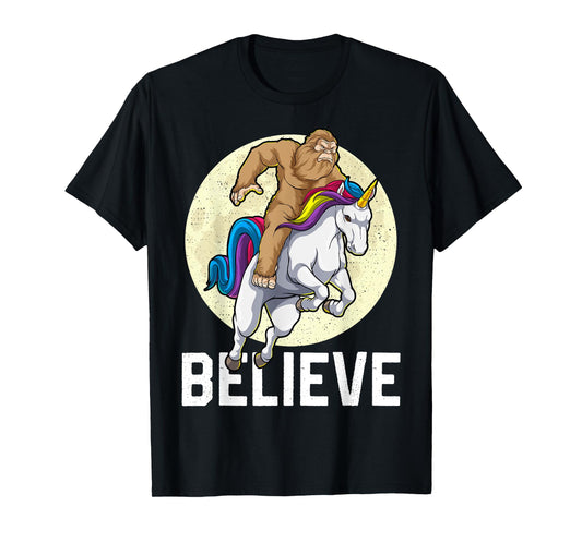 Bigfoot Unicorn Shirt Believe Funny Sasquatch Cryptozoology T-Shirt