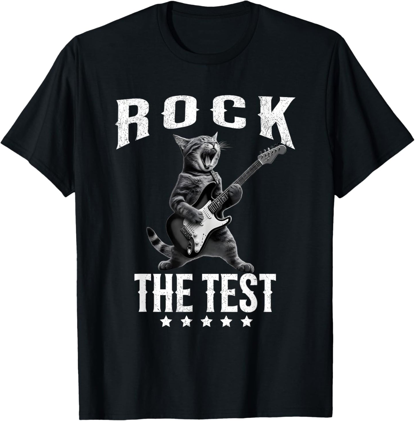Rock The Test Teacher Test Day Cat Lover State Testing T-Shirt