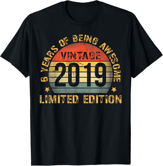 6 Year Old BDay Decorations Son Boy 6yr 2020 6th Birthday T-Shirt