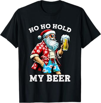 Funny Santa With Sunglasses And Beer Christmas in July T-Shirt