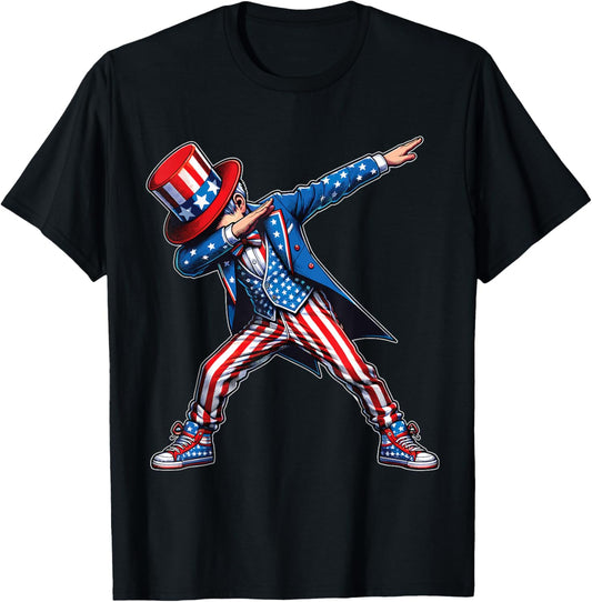 Funny Patriotic Dab 4th of July Graphic for Men & Kids T-Shirt