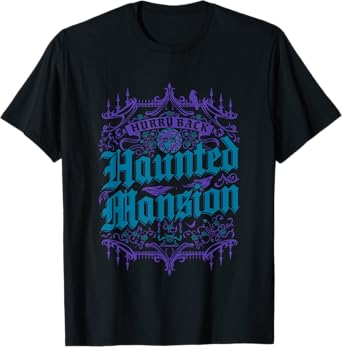 The Haunted Mansion Hurry Back Gothic Pattern Chest Poster T-Shirt