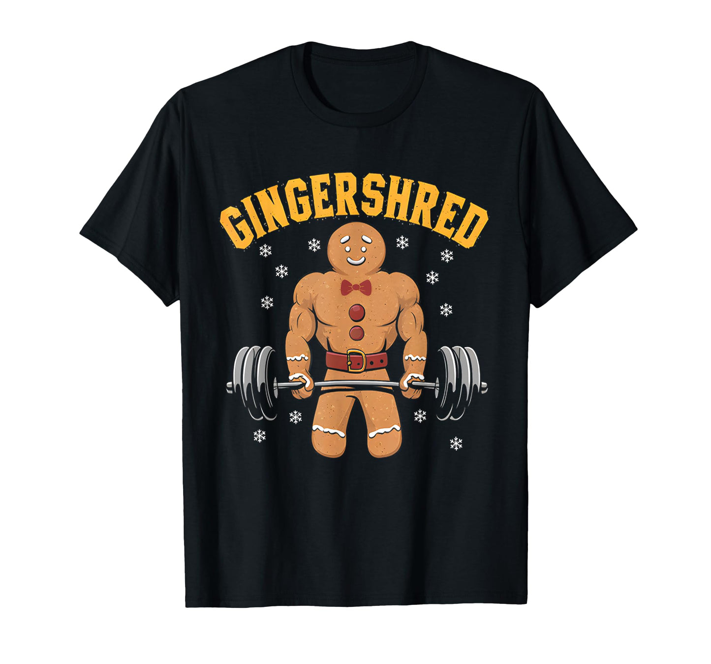 Gingershred Funny Gingerbread Man Gym Bodybuilding Christmas T-Shirt