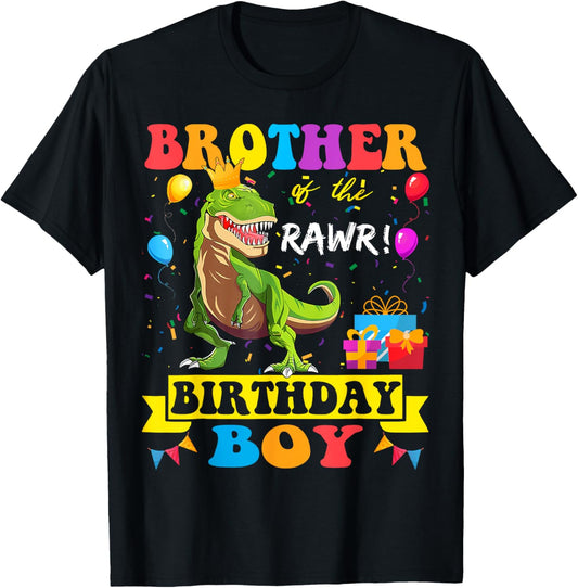Brother of the Birthday Boy T-Rex RAWR Dinosaur Birthday boy T-Shirt