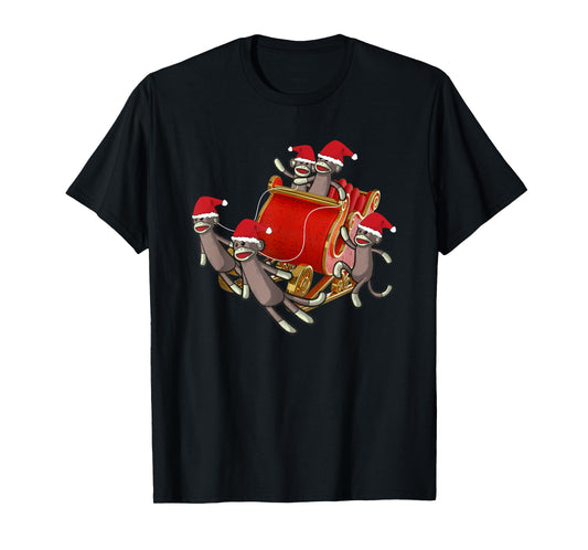 Sock Monkeys Take Over Christmas Funny Sock Monkey T-Shirt