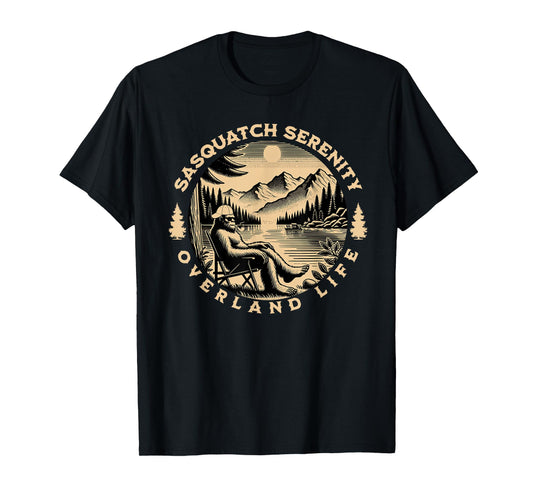 Sasquatch Serenity Overland Life Graphic T-Shirt, Small