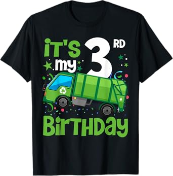 It's My 3rd Birthday Garbage Truck 3 Year Old Birthday Boy T-Shirt