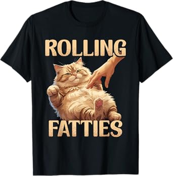 Funny Rolling Fatties Cat T-Shirt for Men Women