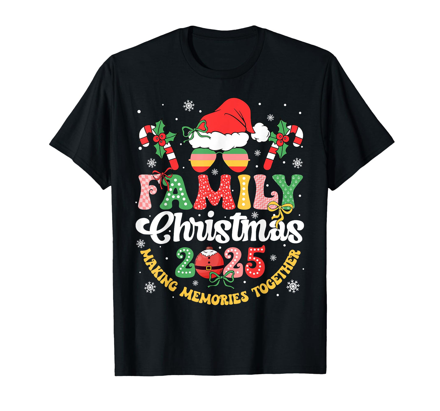 Family Christmas 2025 Matching Group Outfit Xmas Squad Santa T-Shirt