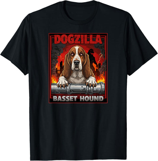 Dogzilla Basset Hound – Kaiju Dog Art T-Shirt