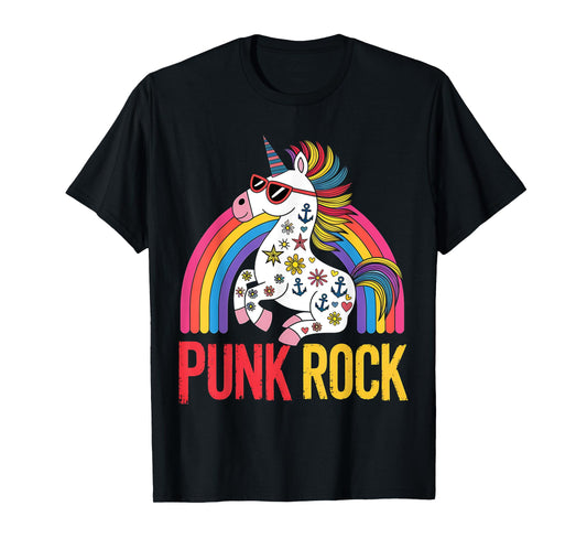 Punk Rock Cute Unicorn Music Rocker Toddler Girls Kids Women T-Shirt
