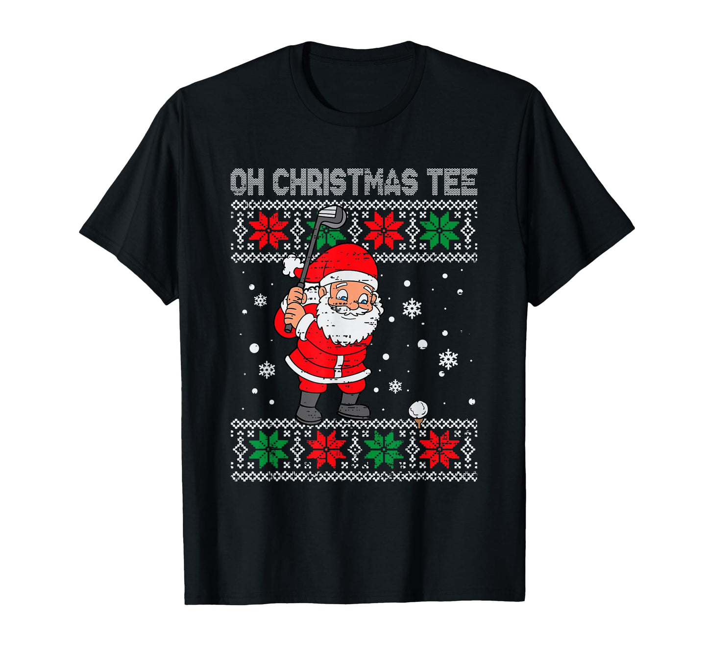 Christmas Santa Playing Golf Xmas Golfer For Mens Boy Kids T-Shirt