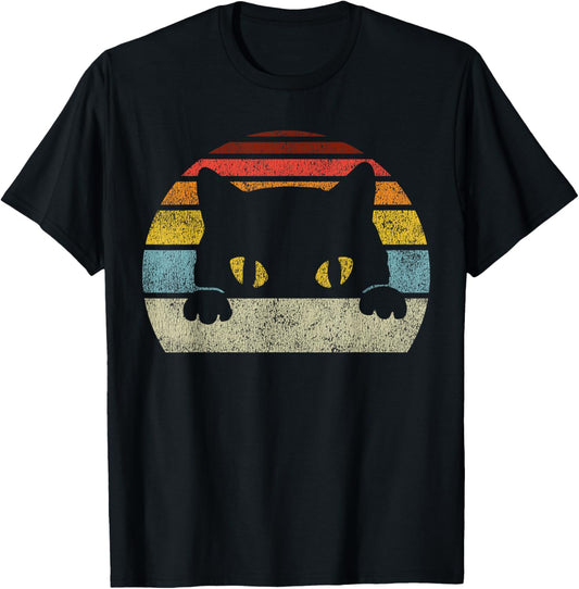 Cat Retro Style Vintage Black Kitten Cute Kitty Cats Lover T-Shirt