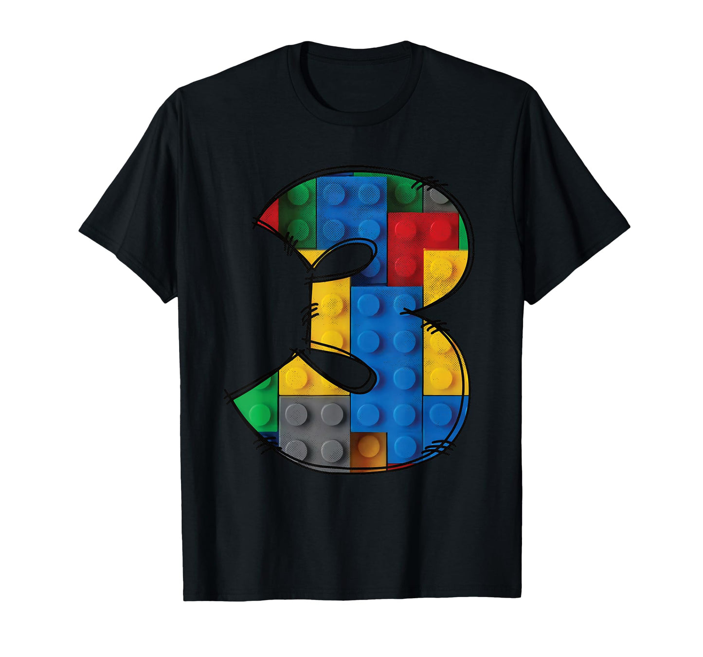3 Years Old Blocks Building 3rd Birthday Kid Master Builder T-Shirt