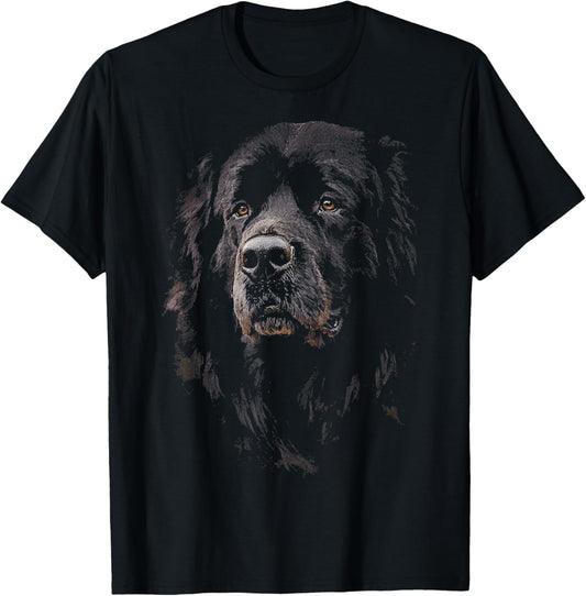 Newfoundland Dog Motif Pet Illustration Newfoundland T-Shirt
