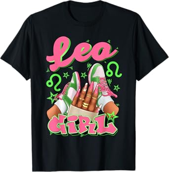 Leo Girl Birthday Queen Sneakers Astrology Zodiac T-Shirt