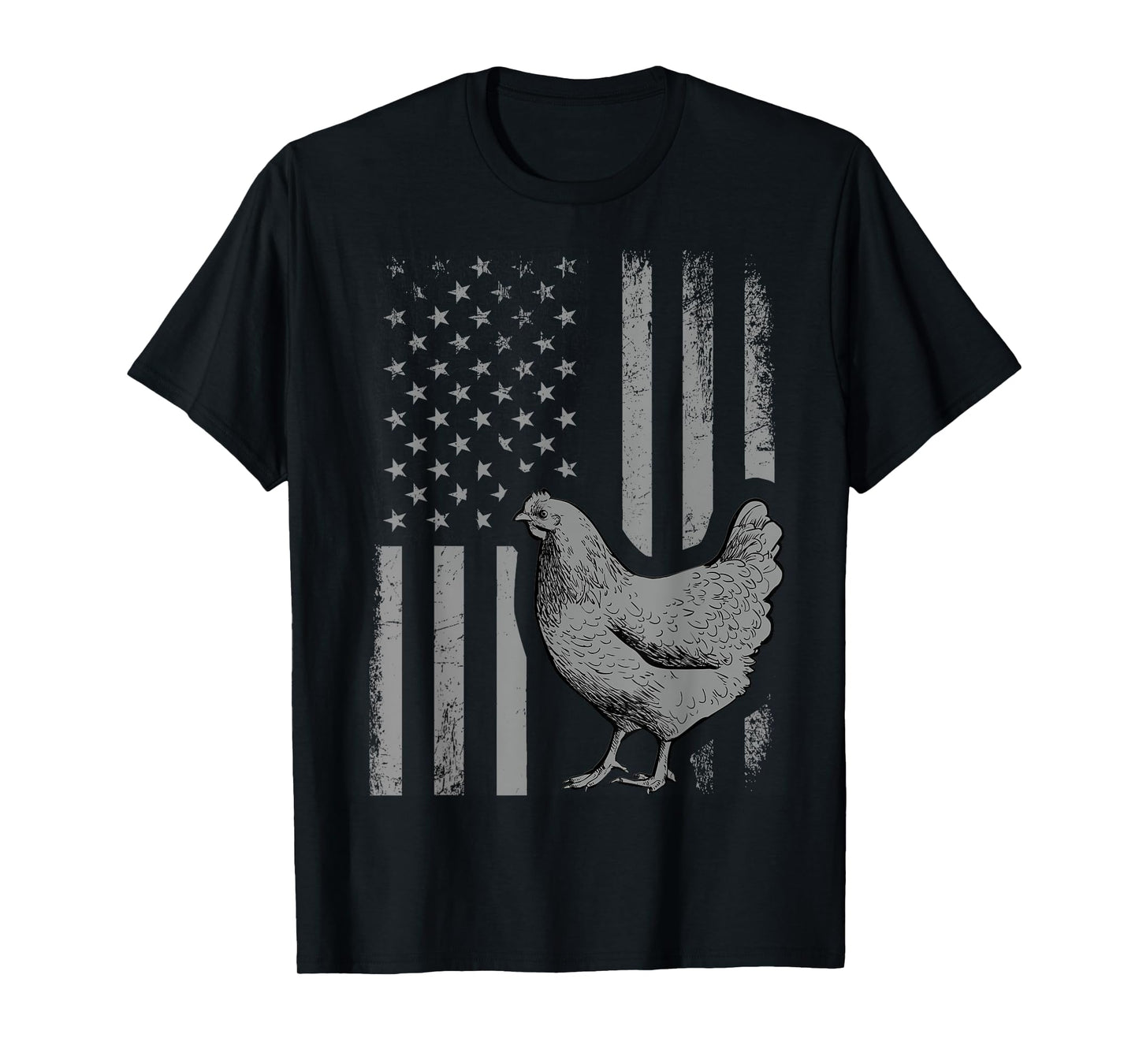 American Flag Chicken Lover Gift Patriotic Flag Gift Men T-Shirt