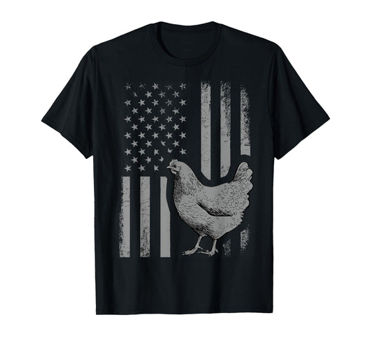 American Flag Chicken Lover Gift Patriotic Flag Gift Men T-Shirt