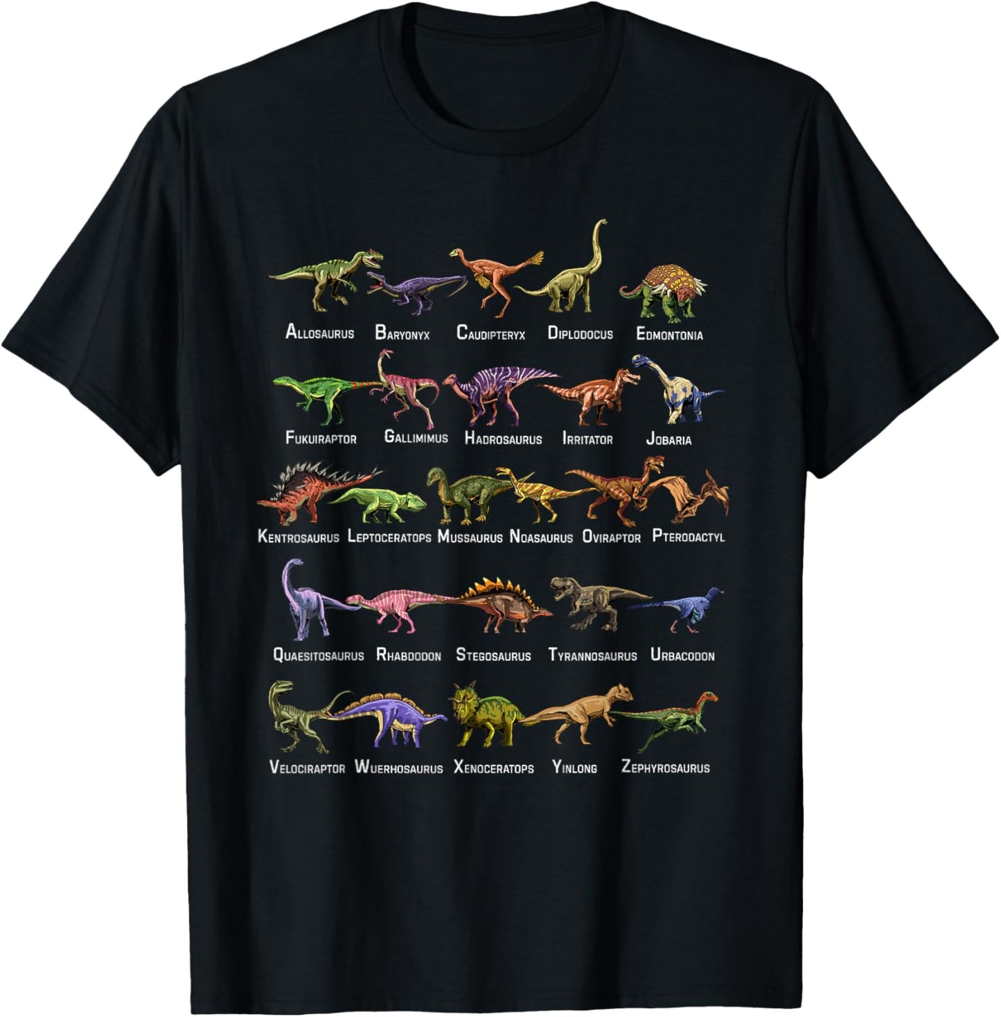 Dinosaur Alphabet Shirt Educational Dino Dinosaur Lover Kids T-Shirt