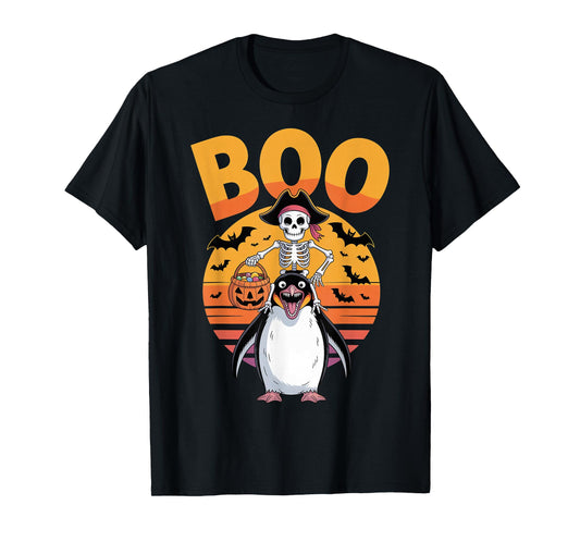 Spooky Penguin Costume on Boo Penguin Halloween T-Shirt