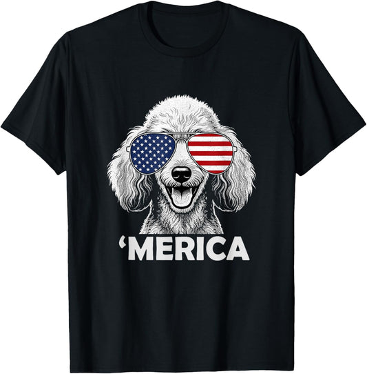 Merica Poodle 4th Of July For Dog Lover T-Shirt