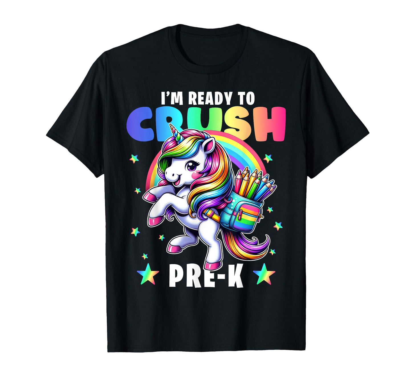 Crush Pre-K Girls Back to School Unicorn First Day Preschool T-Shirt