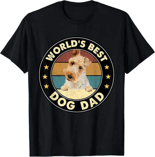 Vintage World's Best Best Wire Fox Terrier Dad Dog Lover T-Shirt