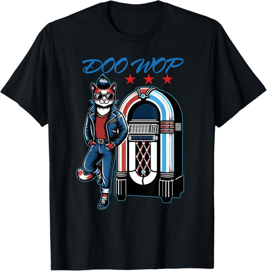 Rock N Roll 50s Sock Hop Dance Cat Doo Wop Rockabilly 1950s T-Shirt