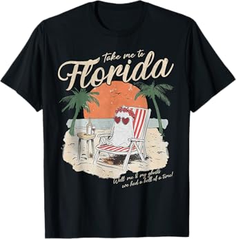 Take Me To Florida Summer Vacation Hawaii Beach Family Retro T-Shirt