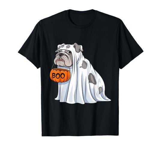Halloween Dog English Bulldog Cute Ghost Costume Boo T-Shirt