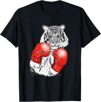 Funny Boxing Tiger With Red Gloves Kids Adults T-Shirt