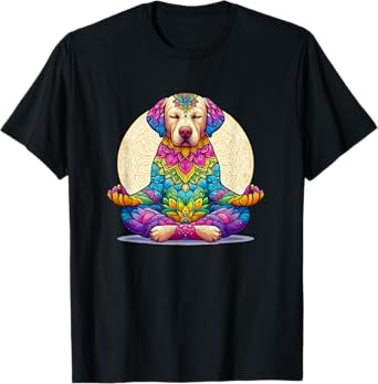 Labrador Retriever Dog Meditating with Mandala T-Shirt