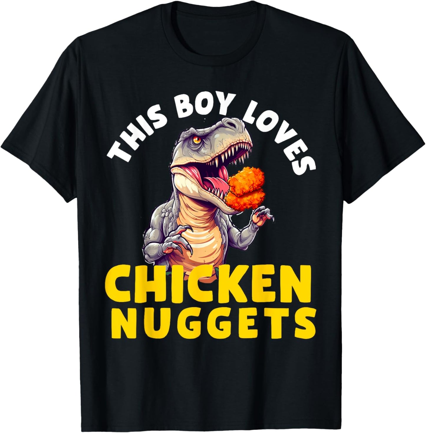 Dino Nuggets Dinosaur T Rex Chicken Nuggets Boys Kids T-Shirt