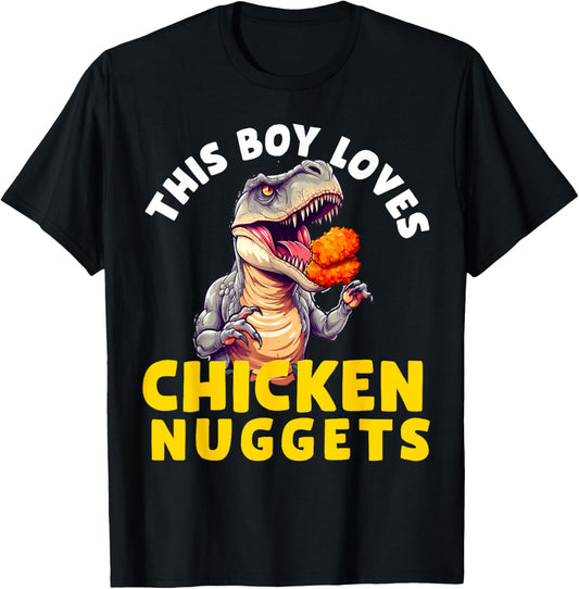 Dino Nuggets Dinosaur T Rex Chicken Nuggets Boys Kids T-Shirt