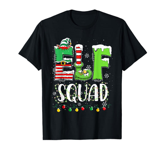 Elf Family Christmas Matching Pajamas Funny Xmas Elf Squad T-Shirt