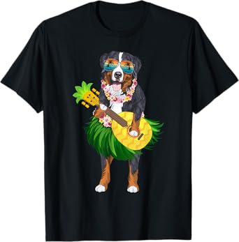 Bernese Mountain Dog & Pineapple Ukulele Summer Vacation Men Women Girls Kids T-Shirt