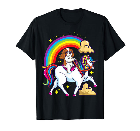 Cavalier King Charles Spaniel Ruby and Unicorn Gifts T-Shirt
