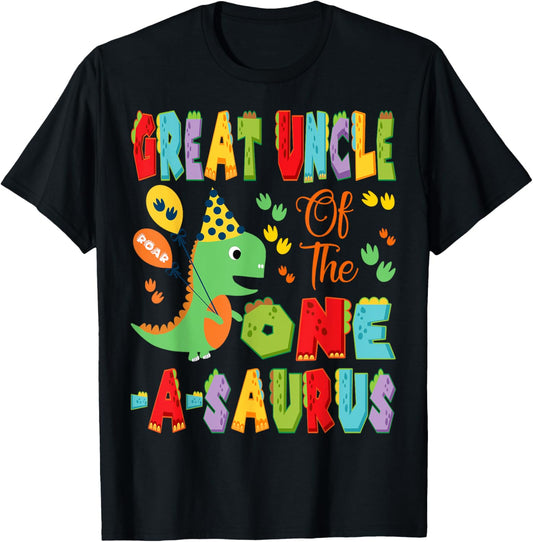 Great Uncle Of The One-A-Saurus 1St Birthday Boy Dinosaur T-Shirt