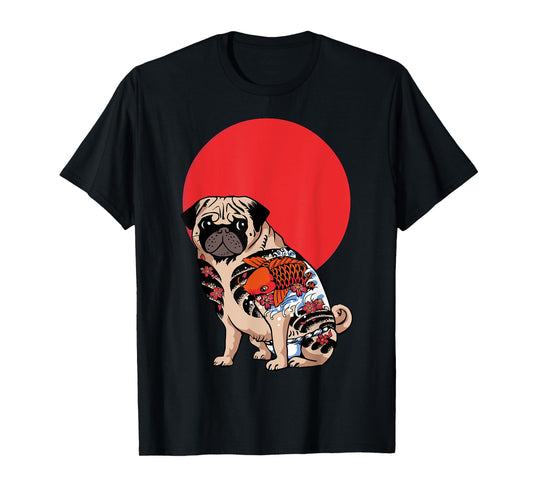 Yakuza Pug Tattoo T- Shirt by Huebucket T-Shirt