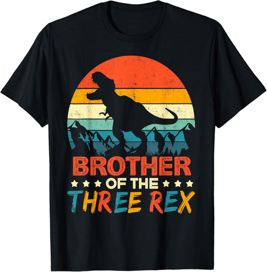 Brother Of The Three Rex T-rex Dinosaur 3rd Birthday Boy T-Shirt